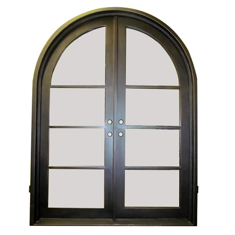 Custom Iron Door Pros Arched Iron Prehung Patio Doors Wayfair